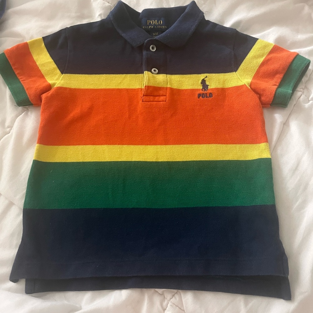 Polo by Ralph Lauren Toddler Polo Shirt - Navy, Orange, Yellow, Green 3T
